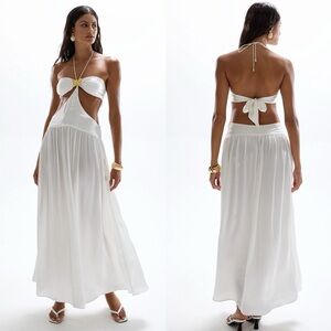 Cin Cin Mila Butterfly Cutout Maxi Dress In Pearl Ivory